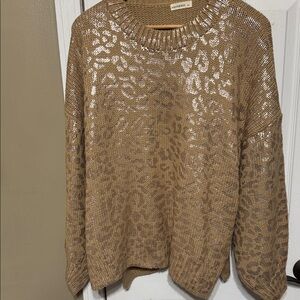 Chic Tan Leopard Print Sweater